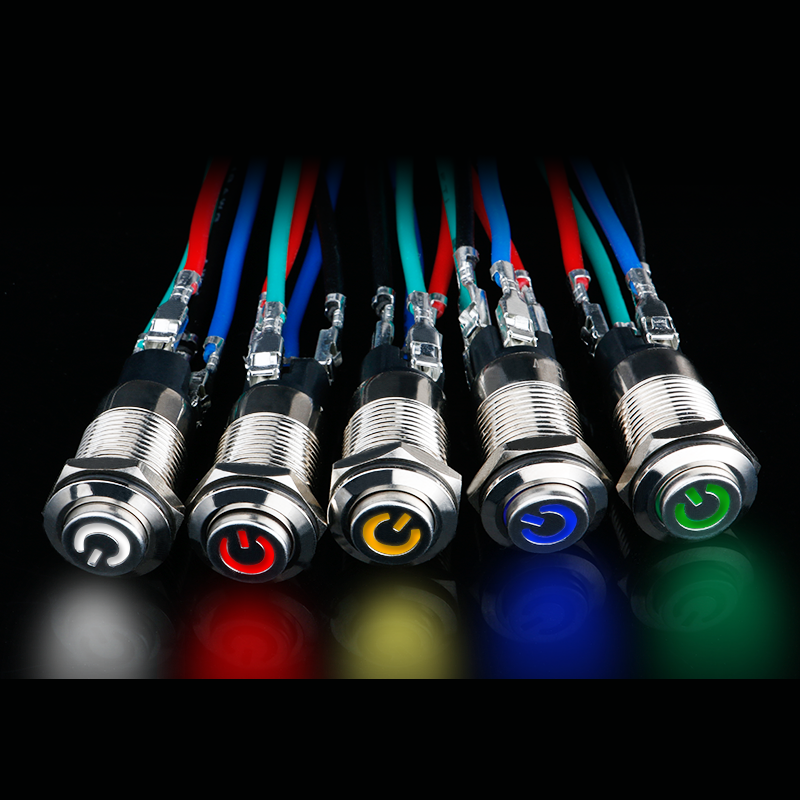 Công tắc 16mm LED nguồn chân dài