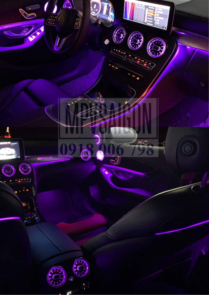 Cửa gió tuabin tích hợp led cho Mercedes Benz điều khiển qua điện thoại