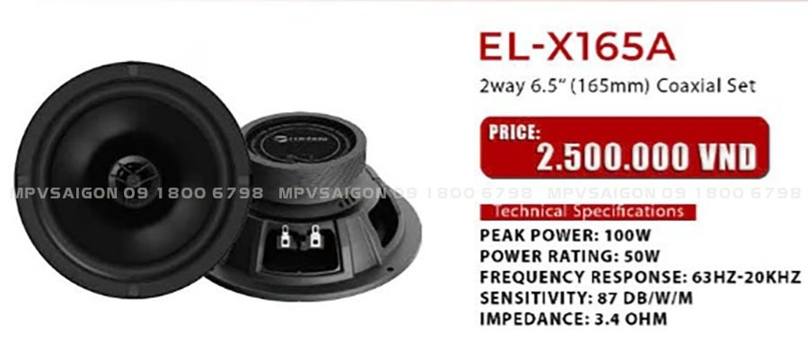 Loa đồng trục Rainbow EL- X165A lắp cánh cửa xe