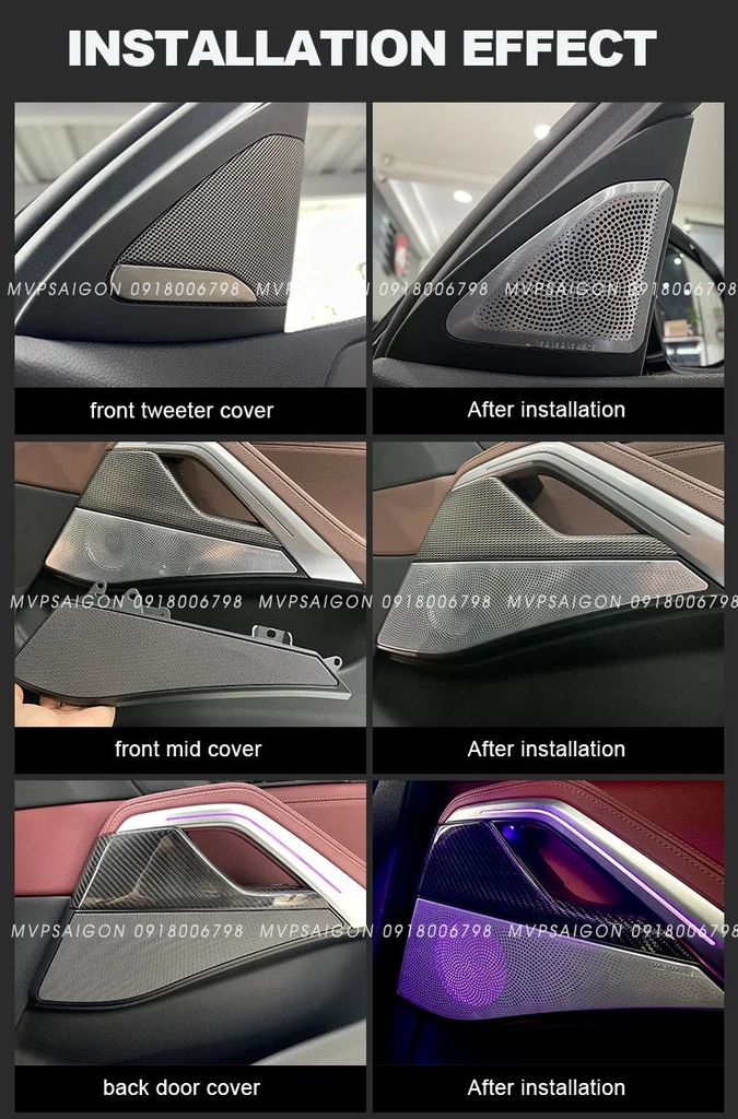 Loa xe viền đèn LED RBG sang trọng cho BMW X6 G0