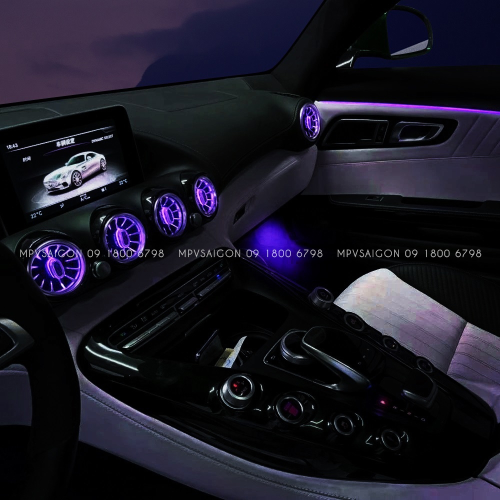 Loa Xoay 4D Burmester Led 64 Màu Cột A cho xe Mercedes - Benz C-Class, GLC-Class, E-Class, S-Class