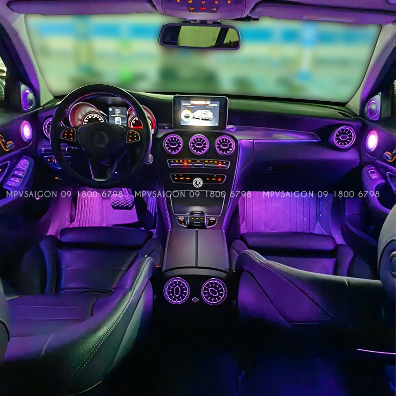 Loa Xoay 4D Burmester Led 64 Màu Cột A cho xe Mercedes - Benz C-Class, GLC-Class, E-Class, S-Class