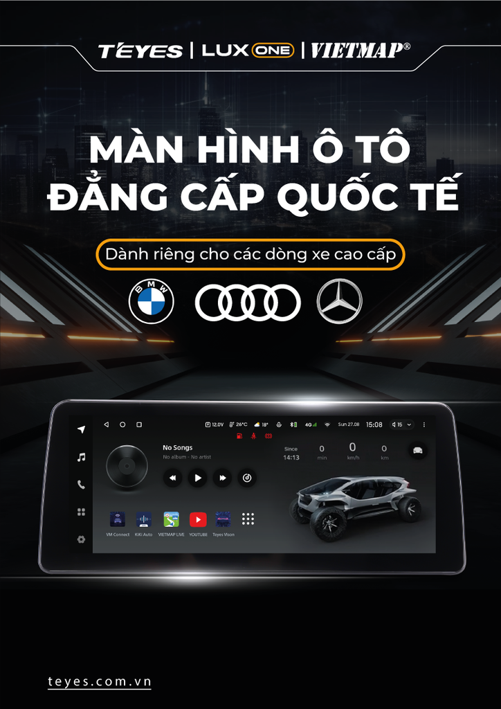 Màn hình android dành cho xế sang Mercedes, BMW, AUDI - Lux One