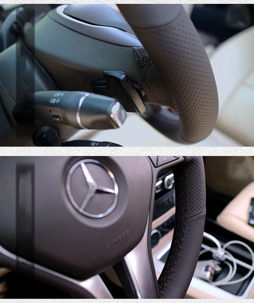 May da bọc da vô lăng Mercedes Benz da Nappa - da nhập cao cấp