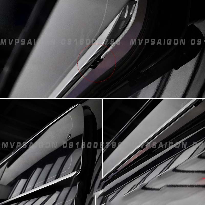 Nâng cấp bộ nẹp chân kính Benz V250 chrome và titan