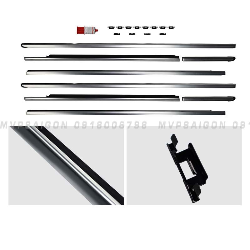 Nâng cấp bộ nẹp chân kính Benz V250 chrome và titan