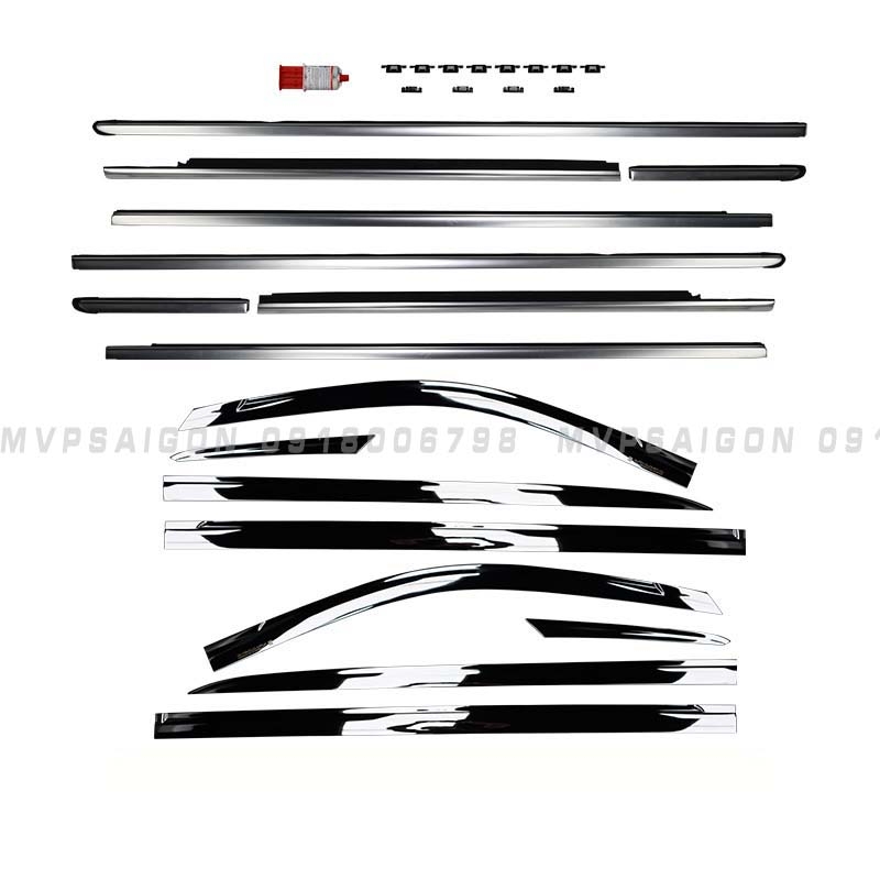 Nâng cấp bộ nẹp chân kính Benz V250 chrome và titan