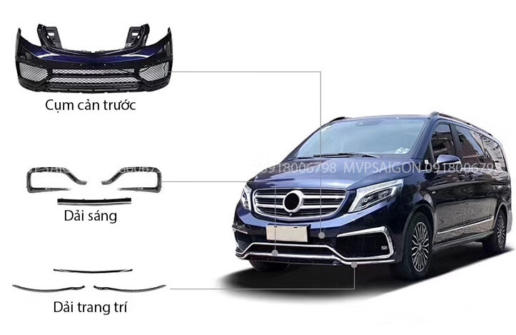 Nâng cấp body Kit Vito V250 V-class lên bản Triumph Maybach