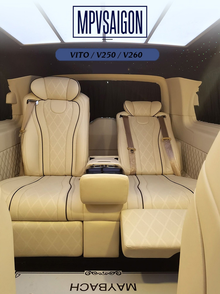 Nâng cấp ghế Limousine Mercedes V250 mẫu Alphard