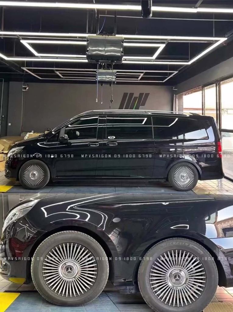 Nâng cấp hệ thống phuộc hơi nâng hạ tuỳ chỉnh Mercedes Benz V250: hướng dẫn chi tiết năm 2025