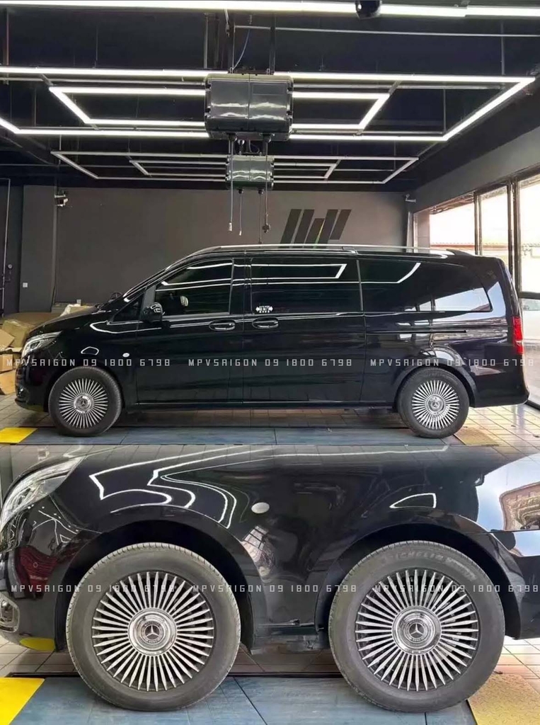 Nâng cấp hệ thống phuộc hơi nâng hạ tuỳ chỉnh Mercedes Benz V250: hướng dẫn chi tiết năm 2025