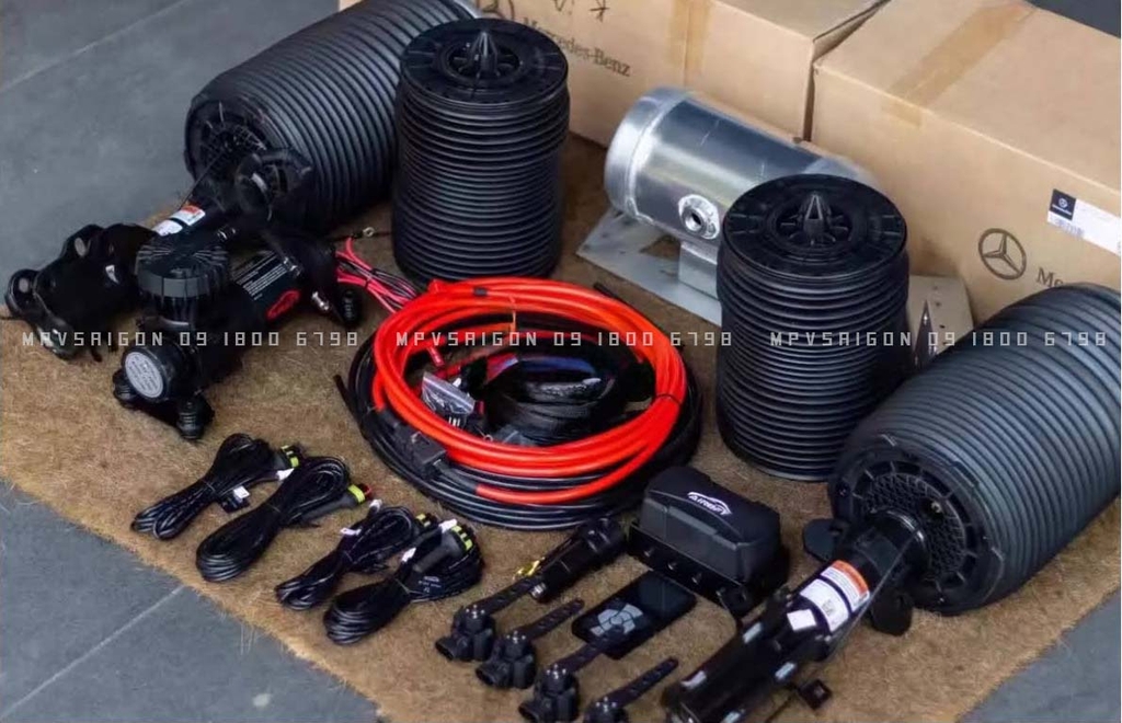 Nâng cấp hệ thống phuộc hơi nâng hạ tuỳ chỉnh Mercedes Benz V250: hướng dẫn chi tiết năm 2025