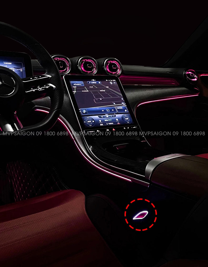 Nâng cấp LED cổng dây đai an toàn Benz C200 C260 C300 GLC 2022 2023 mới nhất 2026