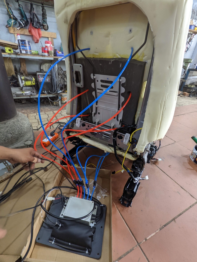 Nâng cấp massage hơi - massage rung ghế Hyundai Custin