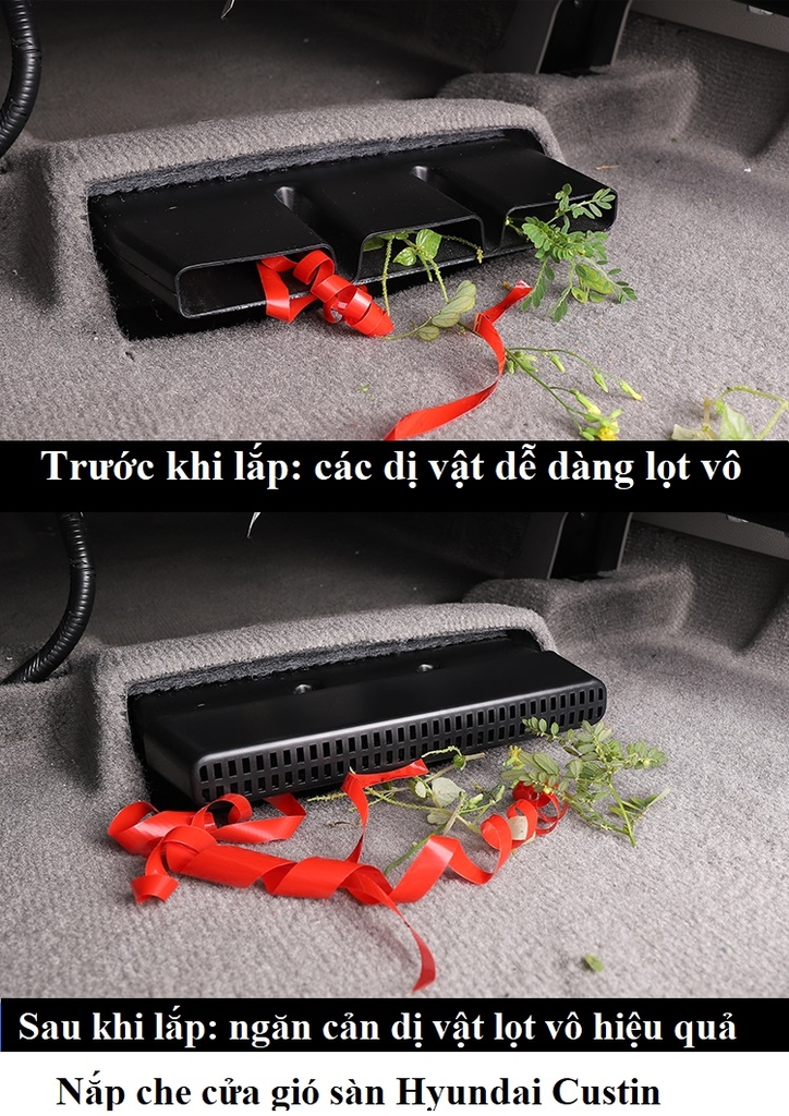 Nắp nhựa che cửa gió sàn Hyundai Custin 2023 ( bộ 2 cái )