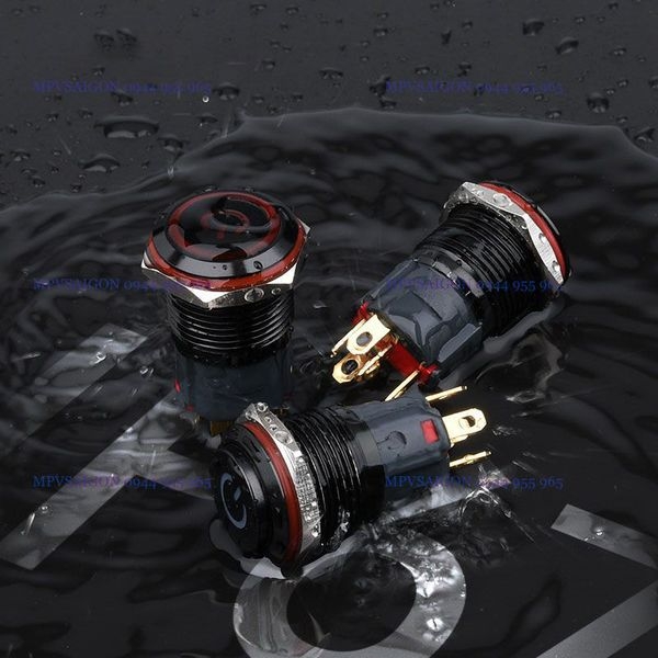 Công tắc 16mm LED nguồn vỏ đen