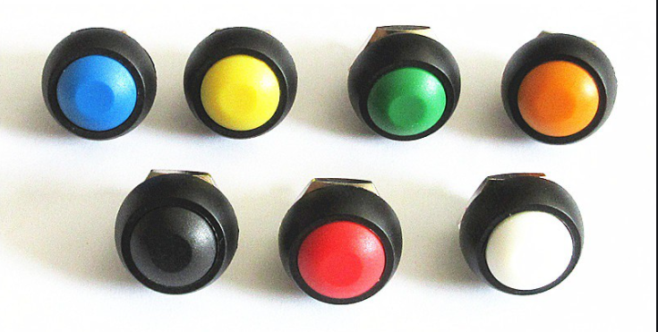 Công tắc 12mm thân nhựa tròn loại ngắn- Nhấn nhả