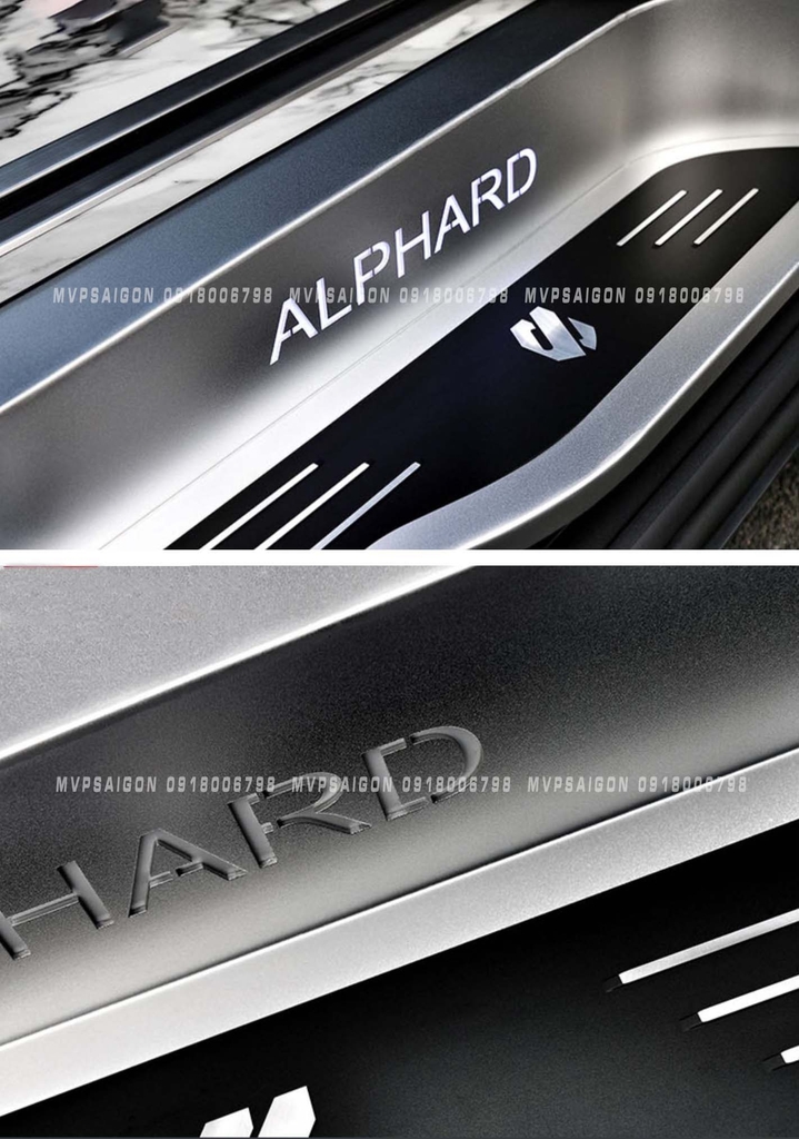 Ốp bậc lên xuống hợp kim nhôm dành cho Toyota Alphard