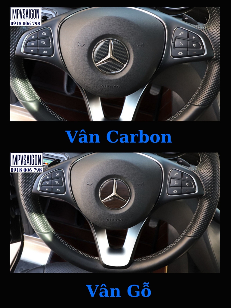 Ốp carbon, ốp vân gỗ 15 chi tiết nội thất Mercedes Benz V250