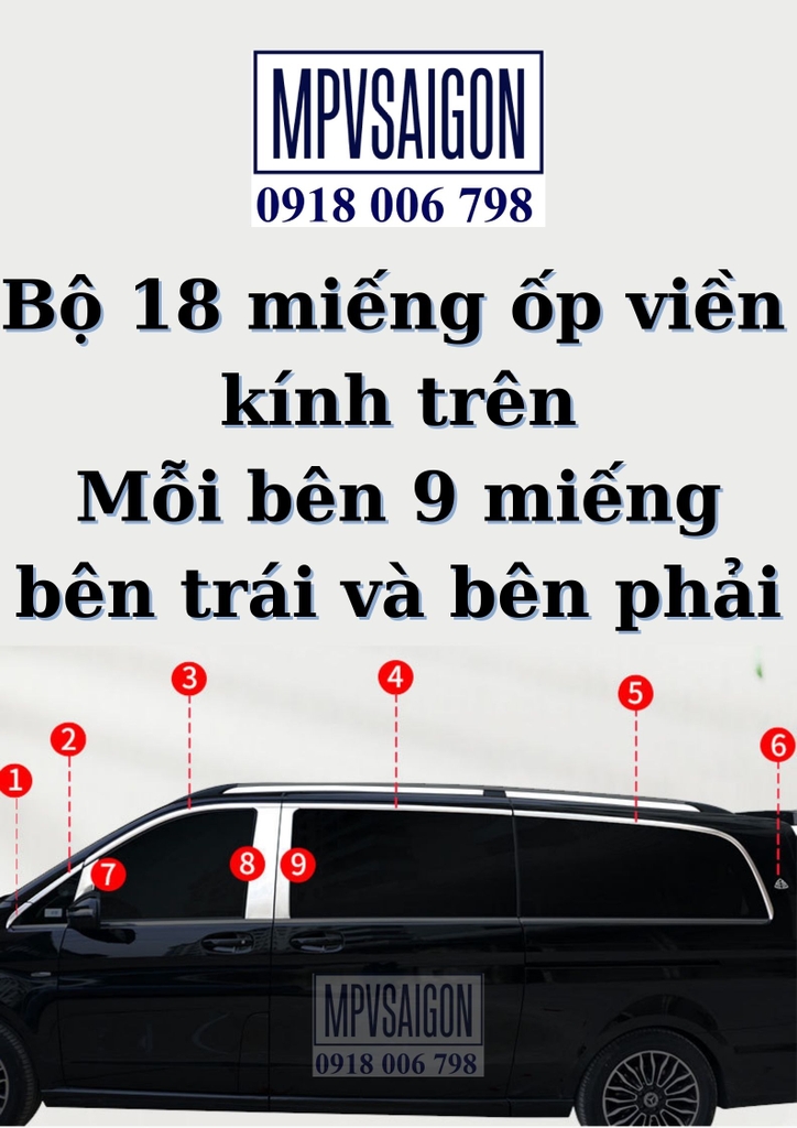 Ốp viền chân kính dành riêng Mercedes V250