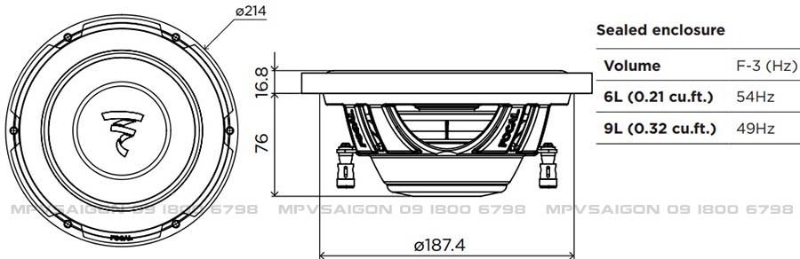 P20 FSE SHALLOW - Sub hơi 8 inch mỏng với màng Flax Evo