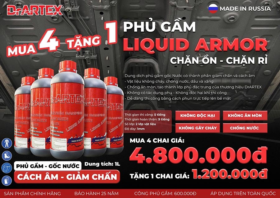 PHỦ GẦM CÁCH ÂM - CHỐNG GỈ SÉT DR. ARTEX