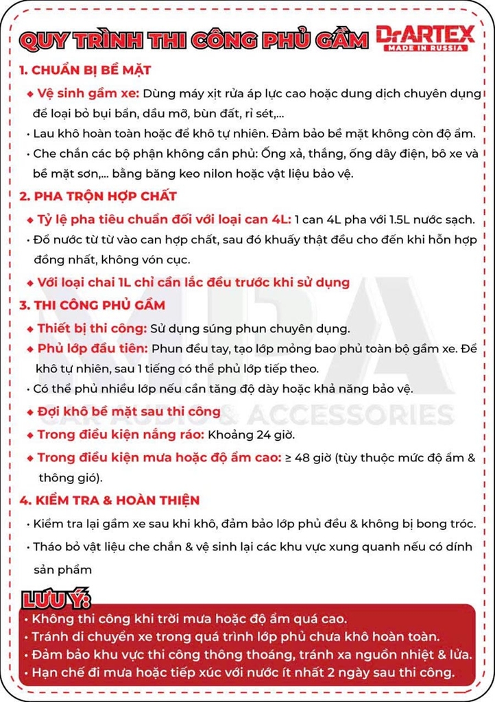 PHỦ GẦM CÁCH ÂM - CHỐNG GỈ SÉT DR. ARTEX