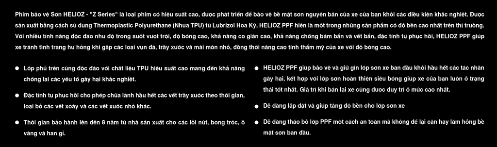Thi công PPF chống xước Helioz tại MPVSAIGON: Báo giá mới nhất 2024