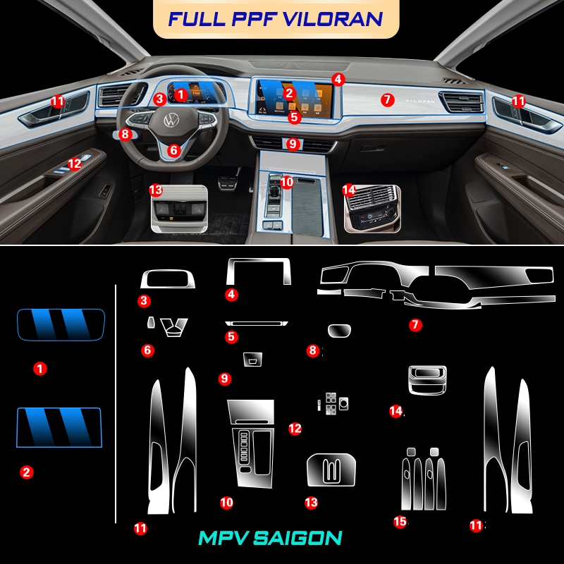 Thi công dán PPF nội thất Volkswagen Viloran 2024: báo giá và kinh nghiệm mới nhất
