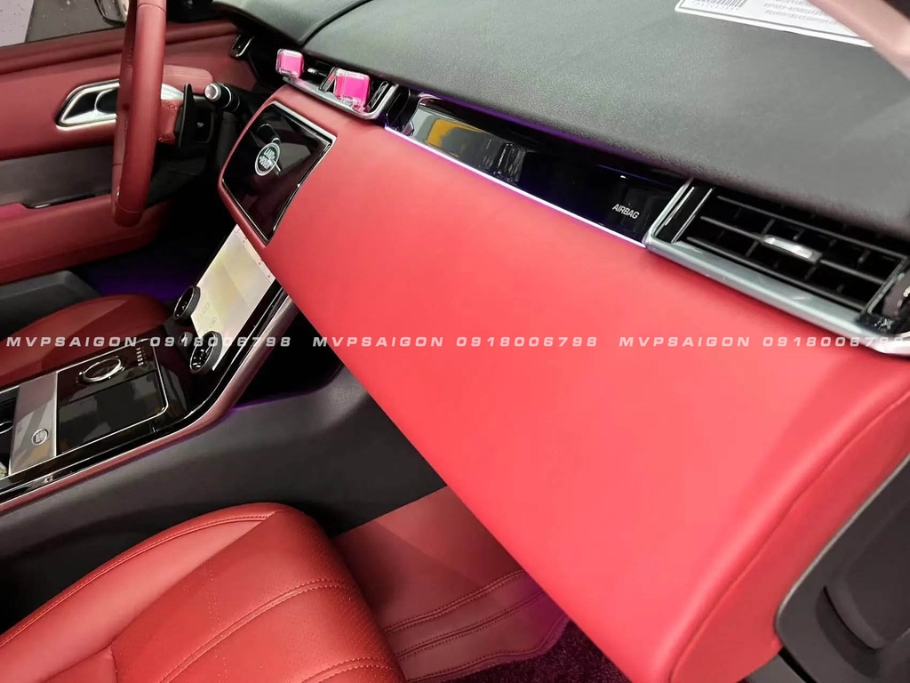 Range Rover Velar bọc da Nappa nội thất tông đỏ - đen