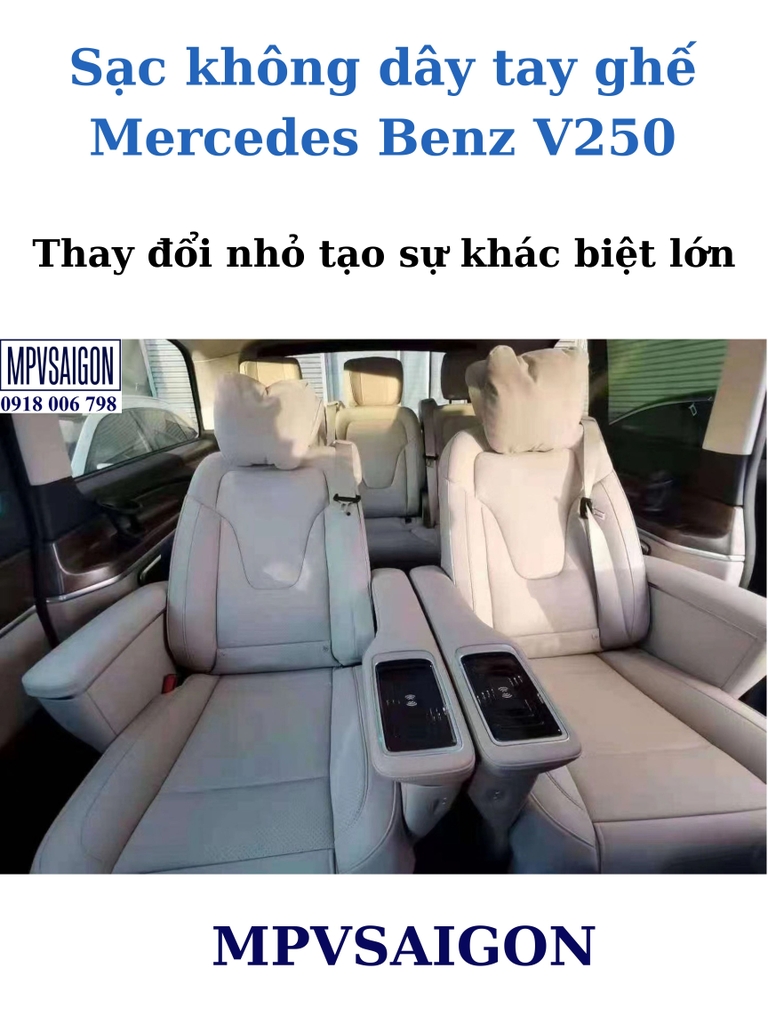 Sạc không dây tay ghế Mercedes Benz V250 V260 lắp zin- Benz V-class wireless charger