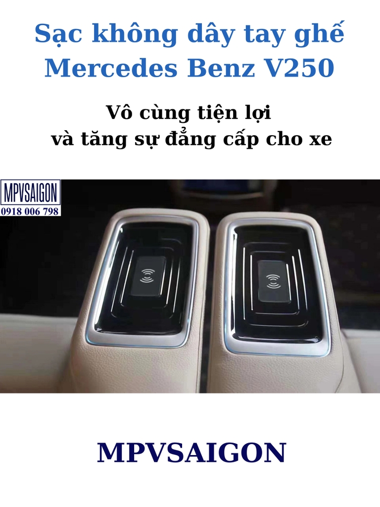 Sạc không dây tay ghế Mercedes Benz V250 V260 lắp zin- Benz V-class wireless charger
