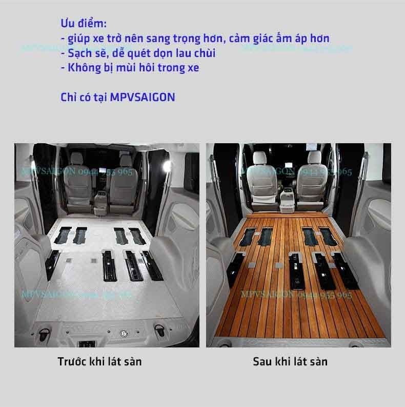 Sàn gỗ Ford Tourneo: thi công tại xưởng sàn MPV