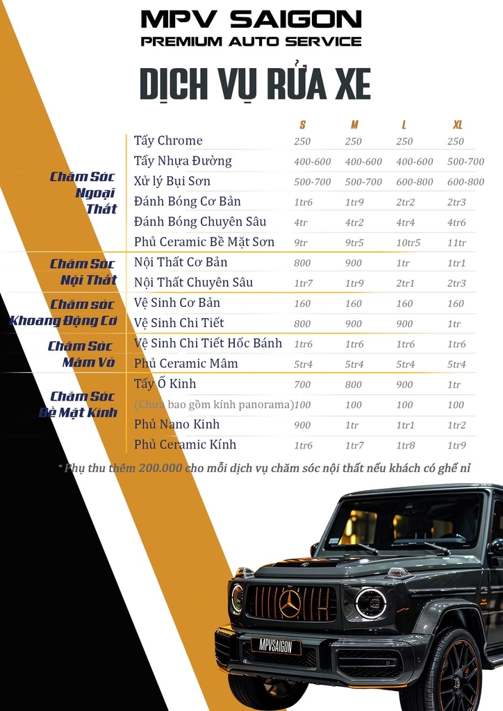 Dịch vụ rửa xe & chăm sóc xe toàn diện tại MPV SAIGON