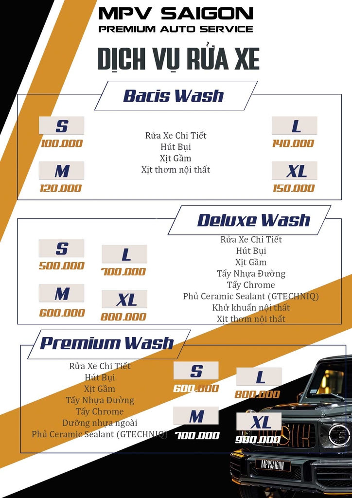 Dịch vụ rửa xe & chăm sóc xe toàn diện tại MPV SAIGON