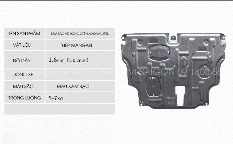 Tấm bảo vệ động cơ- giáp gầm Hyundai Custin