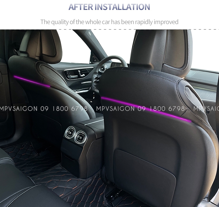 Thanh Led 64 màu lưng ghế sau Mercedes C/GLC/E Class