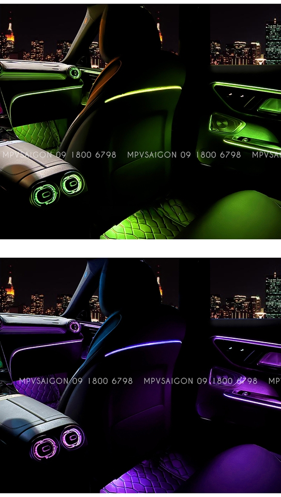 Thanh Led 64 màu lưng ghế sau Mercedes C/GLC/E Class