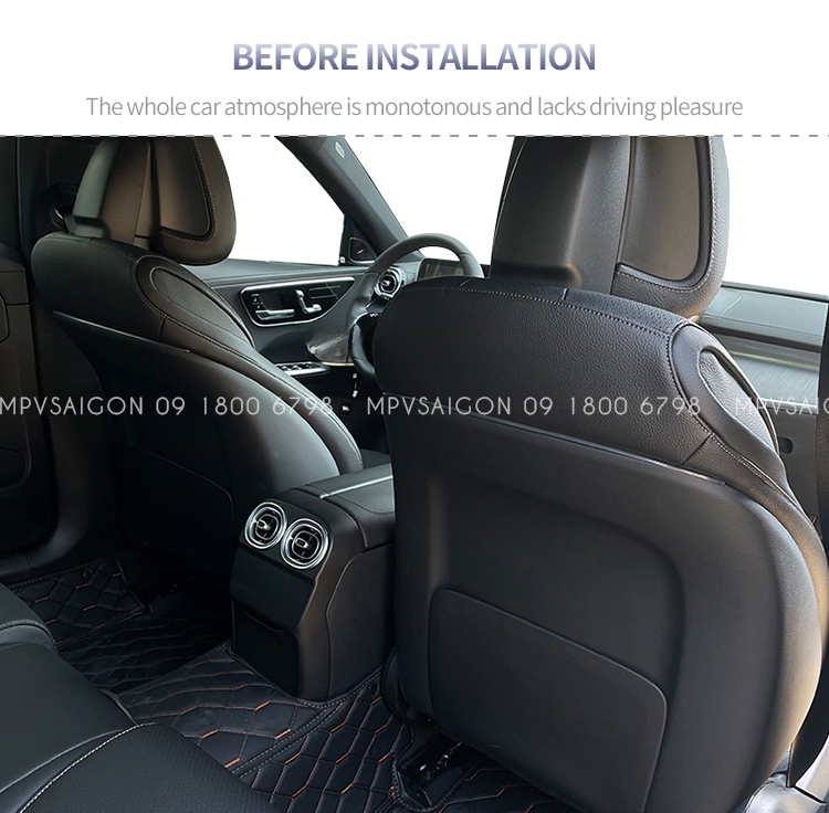 Thanh Led 64 màu lưng ghế sau Mercedes C/GLC/E Class