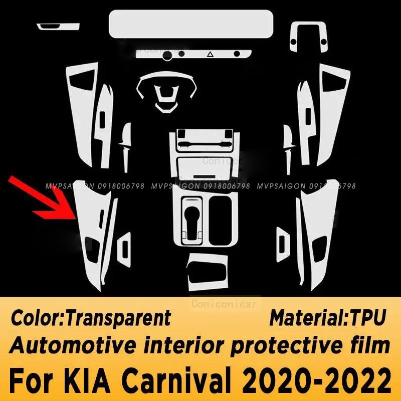 Thi công dán PPF nội thất KIA Carnival 2020-2022 2024 2025