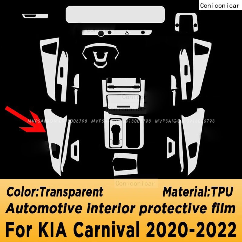 Thi công dán PPF nội thất KIA Carnival 2020-2022 2024 2025