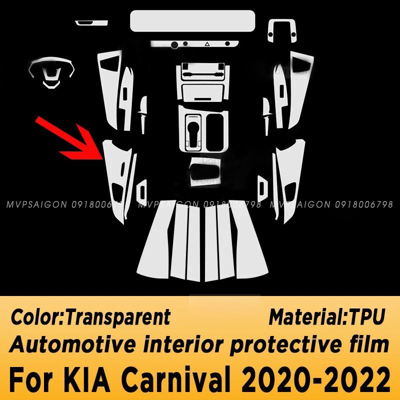 Thi công dán PPF nội thất KIA Carnival 2020-2022 2024 2025