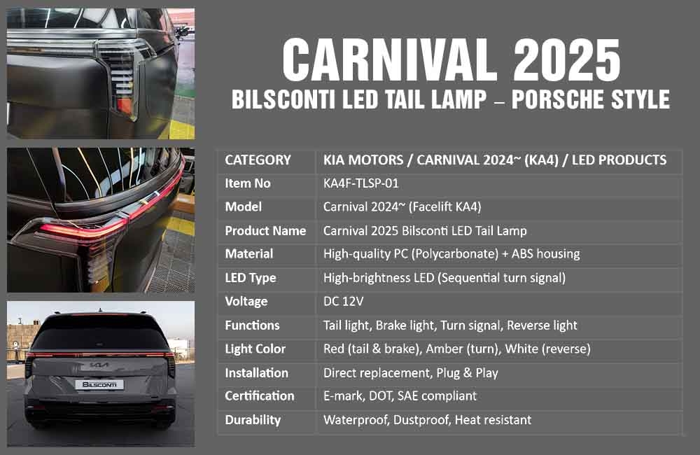 Đèn hậu Porsche cho Carnival 2025: sự khác biệt đến từ BILSCONTI Hàn Quốc