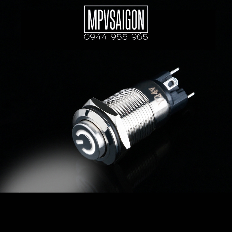 Công tắc kim loại 12mm LED nguồn Nhấn khóa