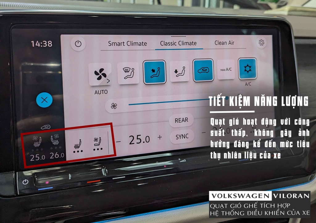 Quạt gió coding Viloran điều khiển trên màn hình (Quạt VW- AUDI)