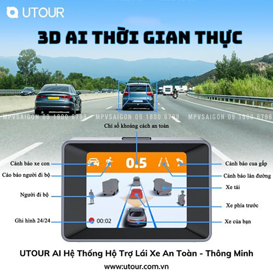 UTOUR AI C2M - Hệ thống cảnh báo tiền va chạm