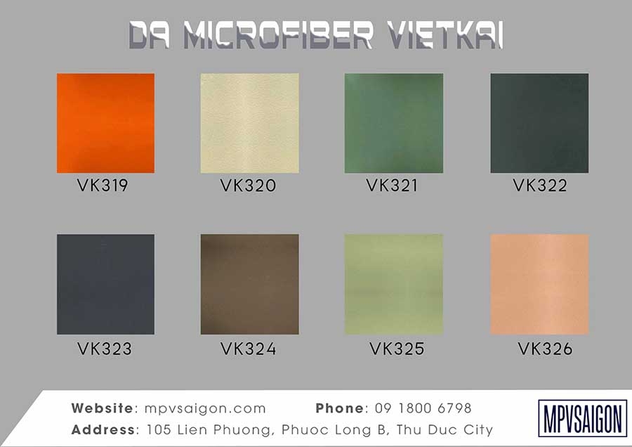 VIỆT KAI - BẢNG MÀU DA NỘI THẤT XE HƠI- Ô TÔ VIETKAI