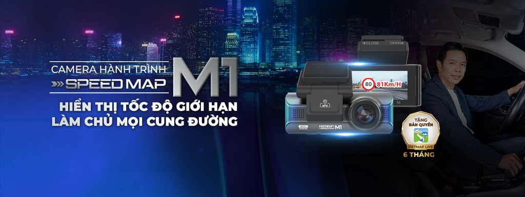 Camera hành trình SpeedMap M1 (Camera hành trình hiển thị tốc độ giới hạn, Cảnh báo giao thông)