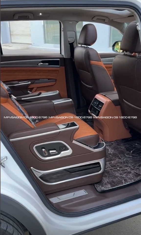 Volkswagen Teramont độ ghế Limousine Nami 2.0 - bọc da đổi màu nội thất