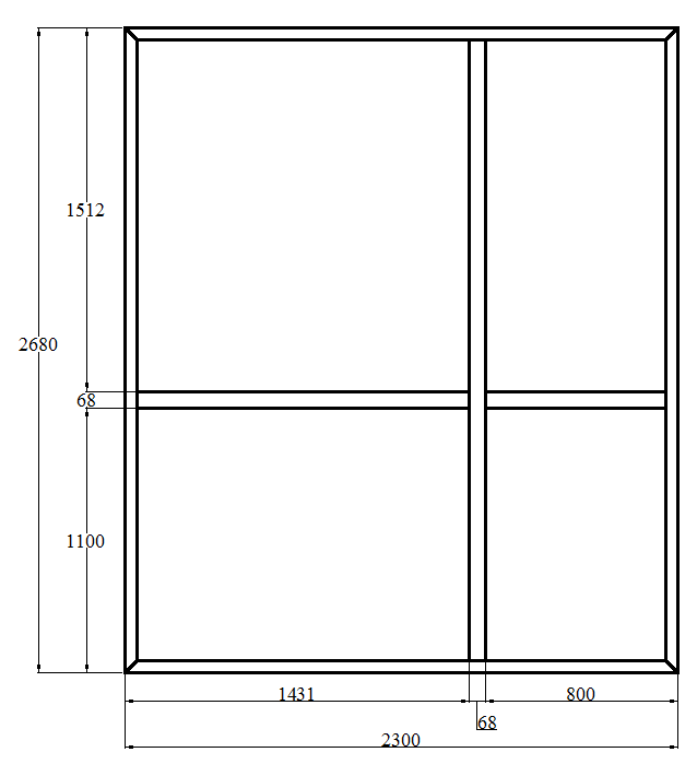 Vách cố định, nhôm hệ XingFa 55: